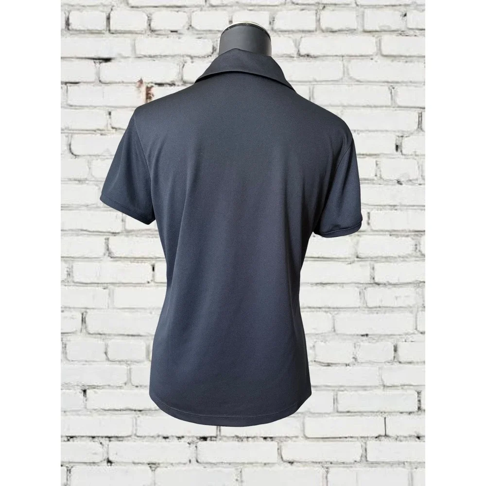 Nike Polo Shirt Womens Medium Black Dri-FIT Warwick Hills Golf Short Sleeve